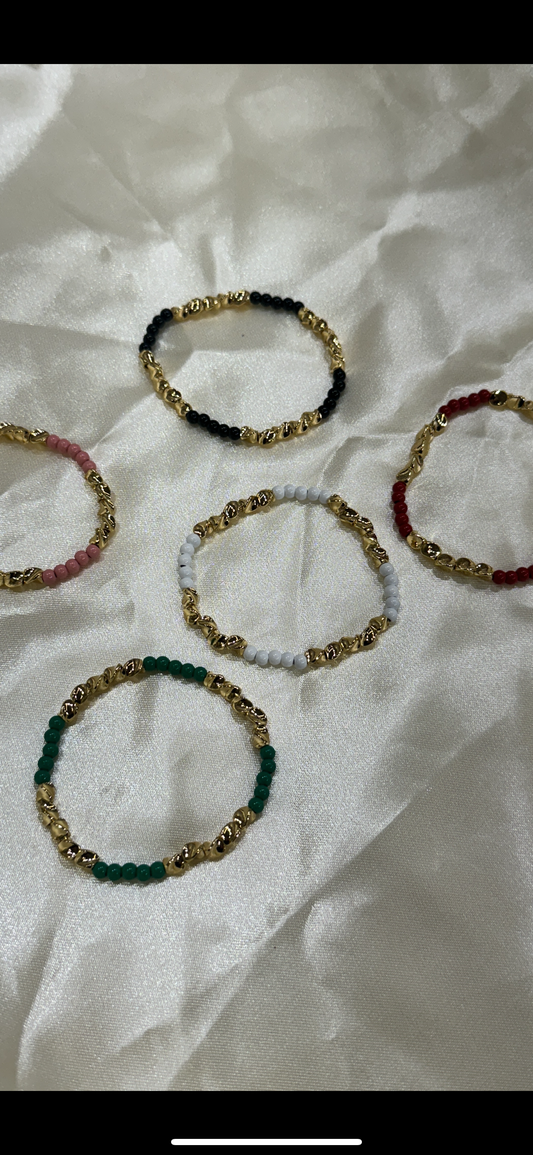 XColor + Gold Beaded Bracelet