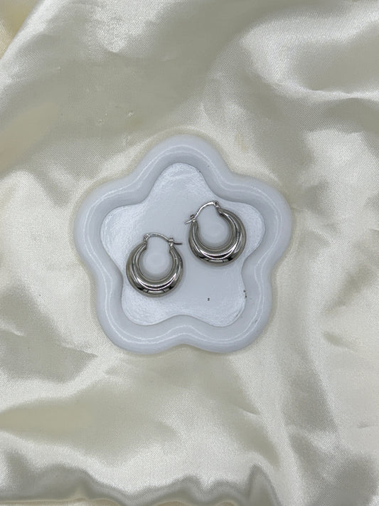 silver hoop earring